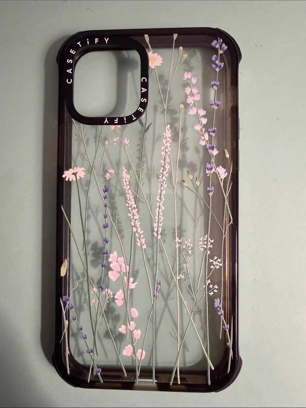 Casetify Clear Case with Pink & Purple Wildflowers
